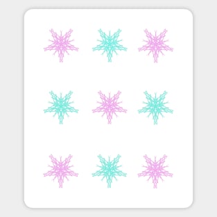 Pink and Blue Snowflakes Magnet